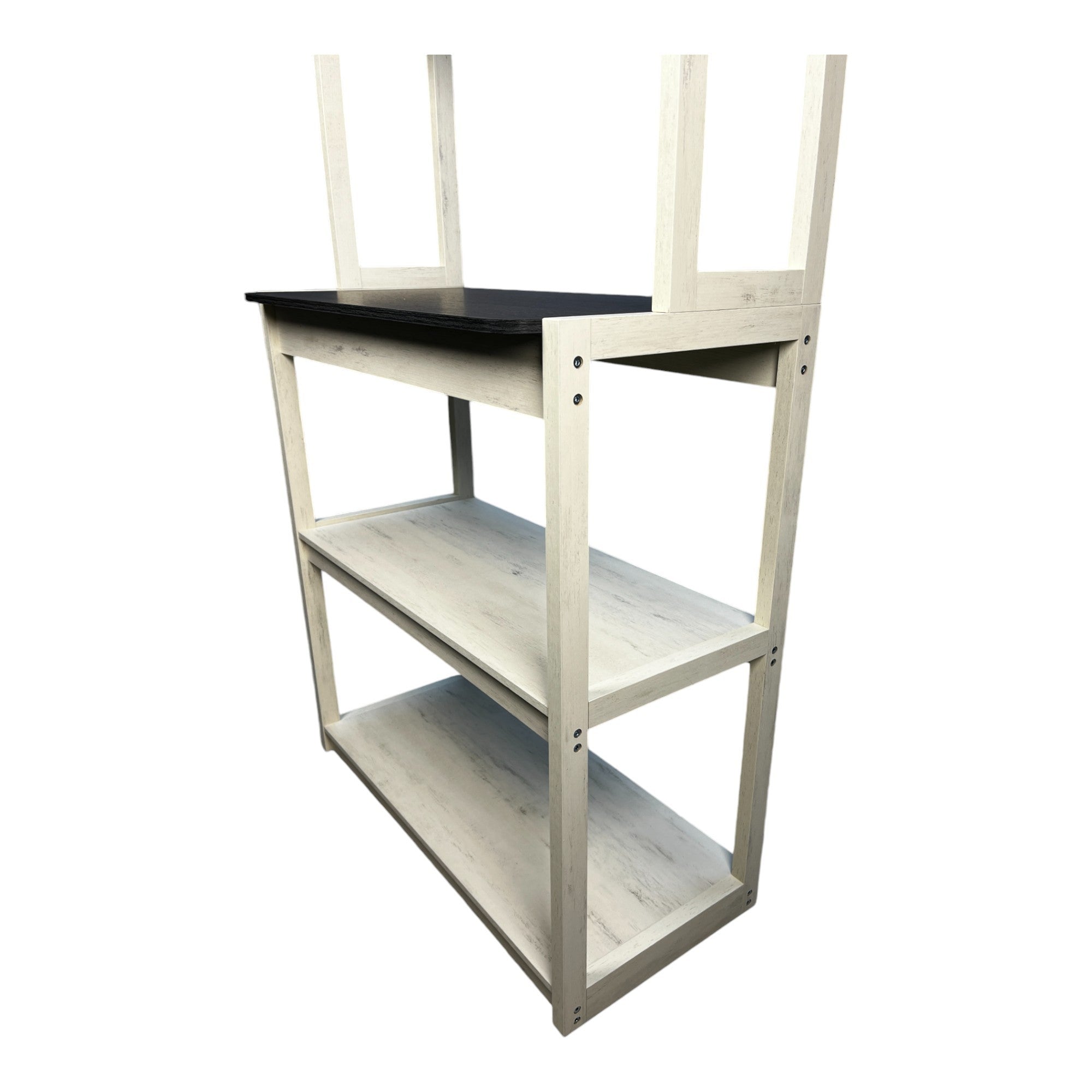 31.5' White and Black color 5-Tier Bakers Rack for Kitchen with Storage, Coffee Bar, Kitchen Shelves, Microwave Stand