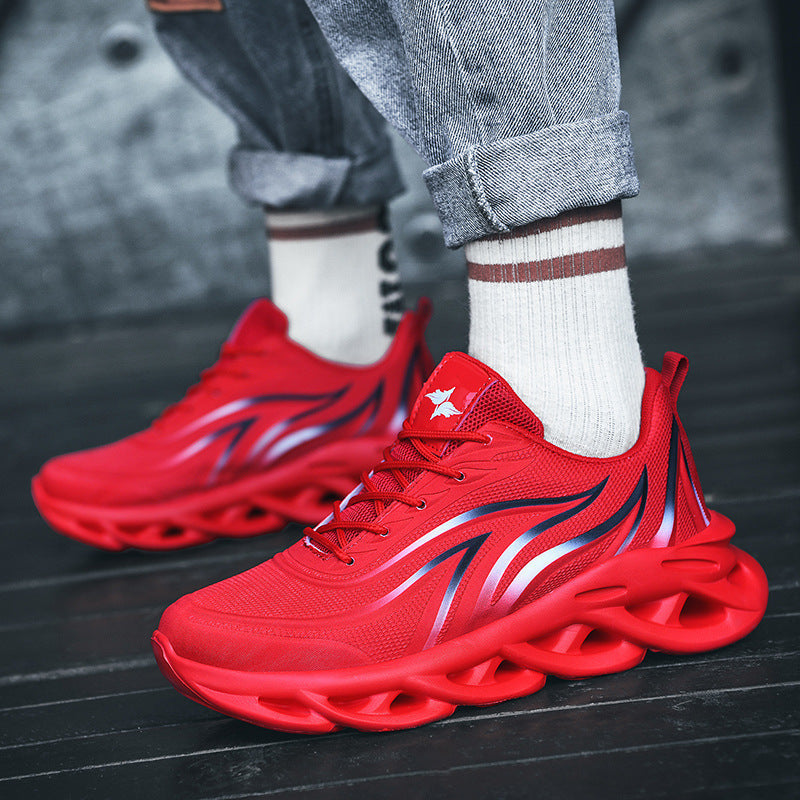 Sports casual running increase white shoes