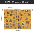 Vintage Cowboy Collage Western Curtains 28" x 40" Made in America Baha Ranch Western Wear