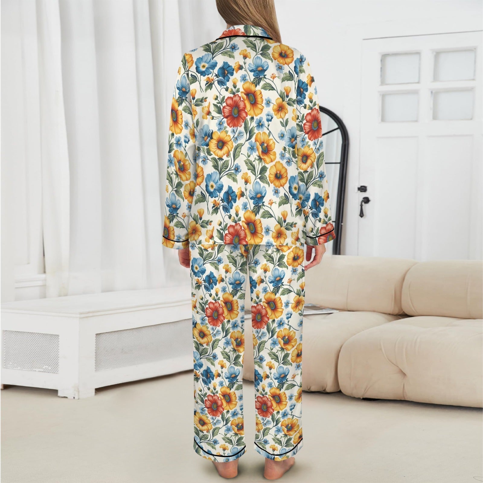 Baha Ranch Colores De Mexico Spring Florals Satin Pajamas Baha Ranch Western Wear