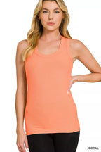 Zenana Ribbed Scoop Neck Tank Top