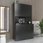 70.87' Tall Wardrobe& Kitchen Cabinet, with 6-Doors, 1-Open Shelves and 1-Drawer for bedroom,Black
