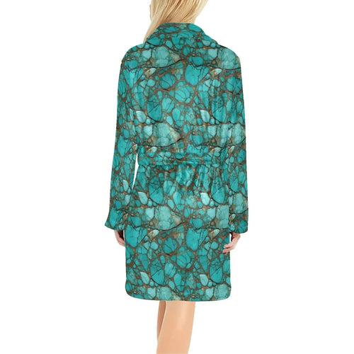 All Turquoise Women's Bath Robe Baha Ranch Western Wear