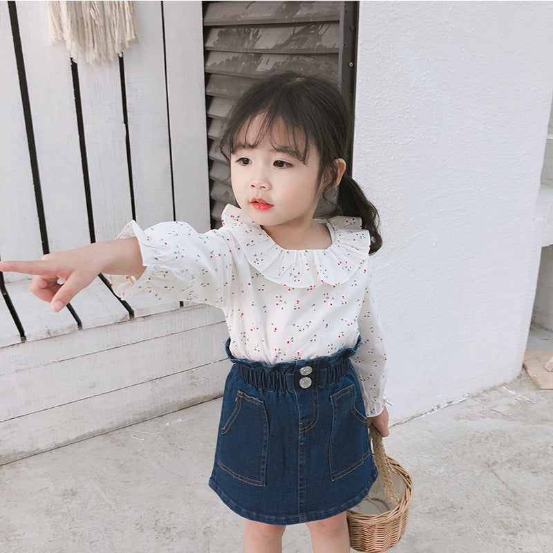Bud waist denim skirt