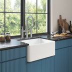 White Farmhouse Sink Deep Apron Sink Undermount Farmhouse Kitchen Sink Single Farm Sink