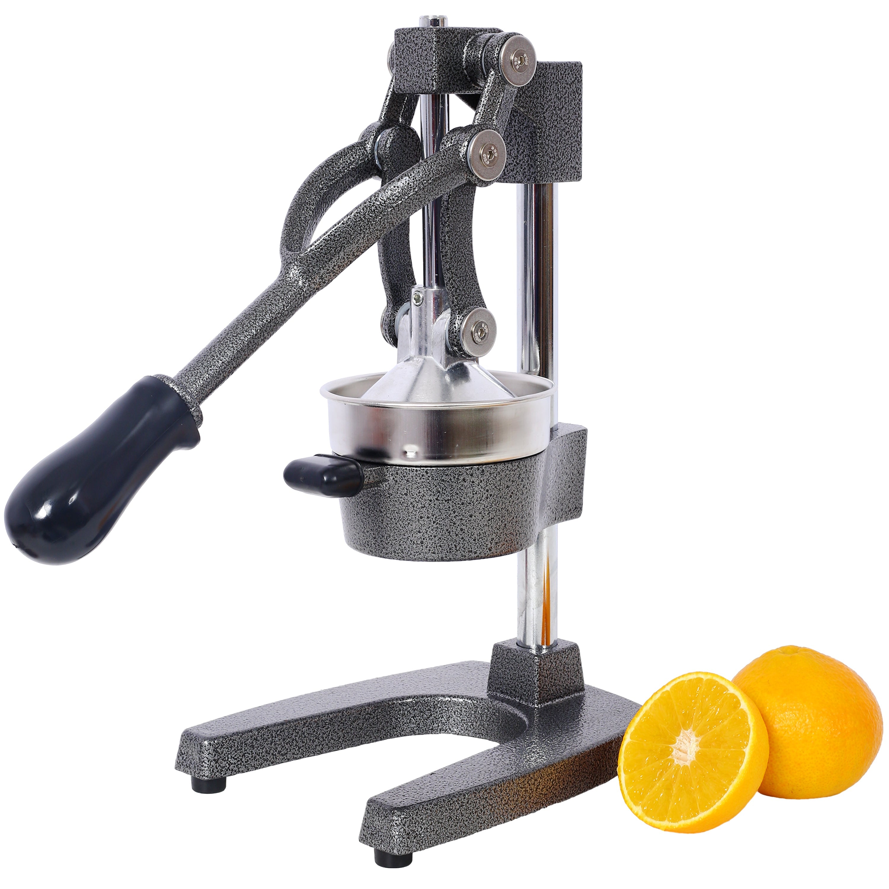 Cast Iron Citrus Juicer , Extra-Large Commercial Grade Manual Hand Press , Heavy Duty Countertop Squeezer for Fresh Orange Juice ,grey color