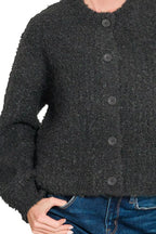 Zenana Button Down Wool Cardigan Sweater