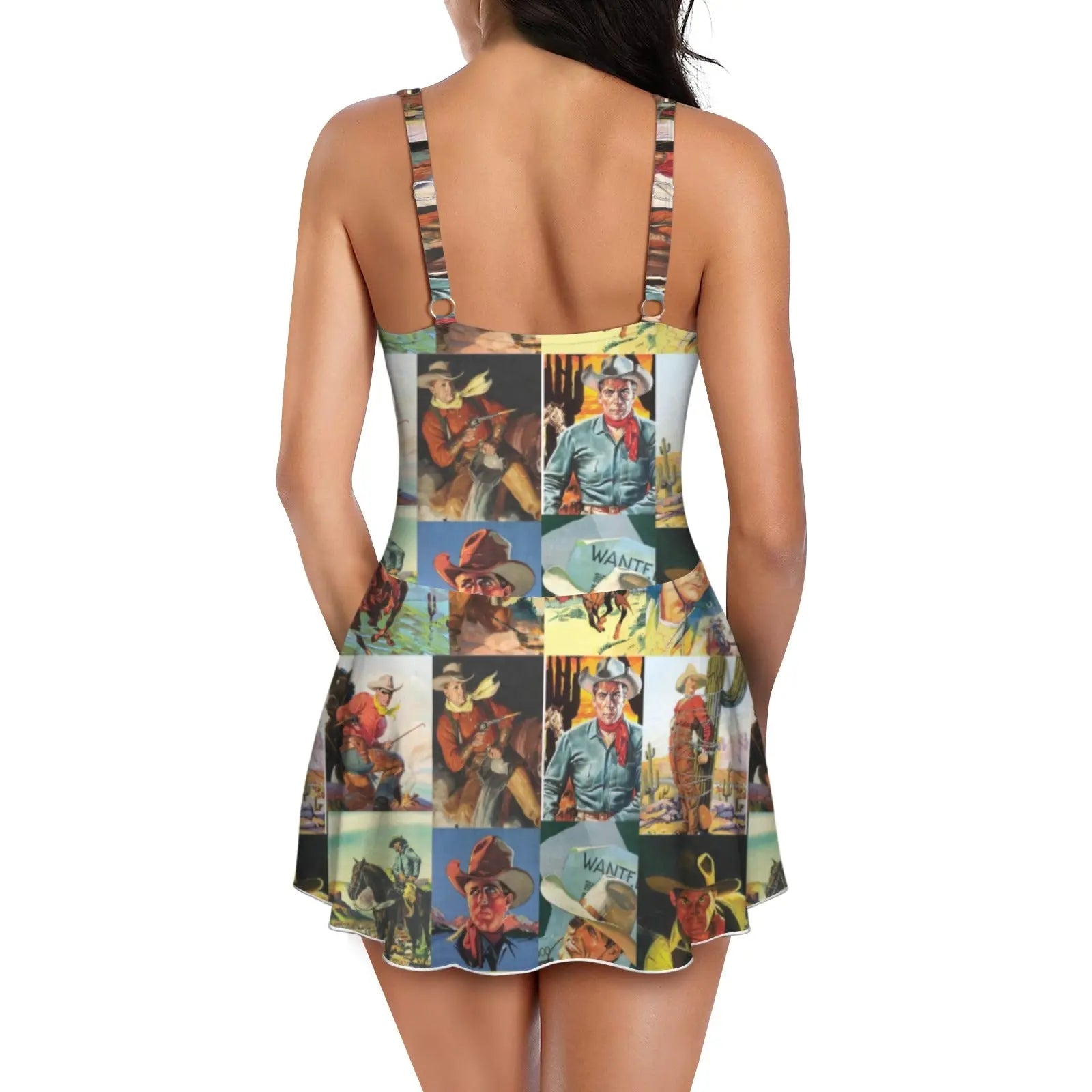 Baha Ranch Vintage Cowboy Skirted Swimsuit Baha Ranch Western Wear