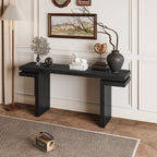 66' Extra Wide Real Wood Veneered Console Table, Minimalist Sofa Table Behind Couch for Entryway, Hallway, Living Room, Home Office, Black
