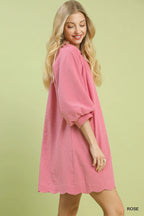 Umgee Textured Pocket Mini Dress