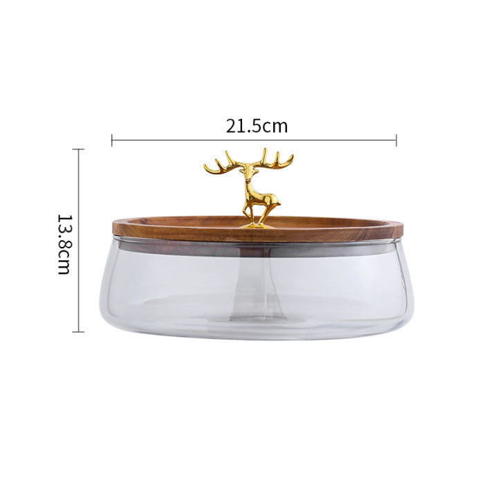 Glass Fruit Pot Coffee Table Snack Storage Box