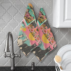 Retro Pop Western set of 2 Kitchen Dish Towels Made in America Baha Ranch Western Wear