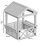 Outdoor Wooden Playhouse with bench and door