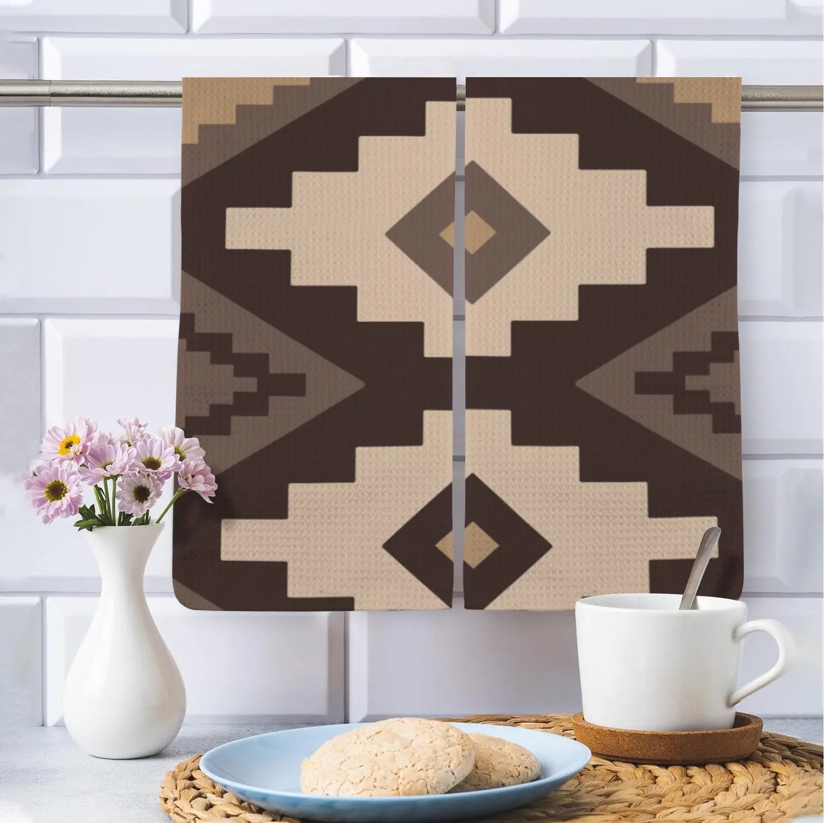 Earth Aztec Set of 2 Dish Towels Kitchen Towel Made in America Baha Ranch Western Wear