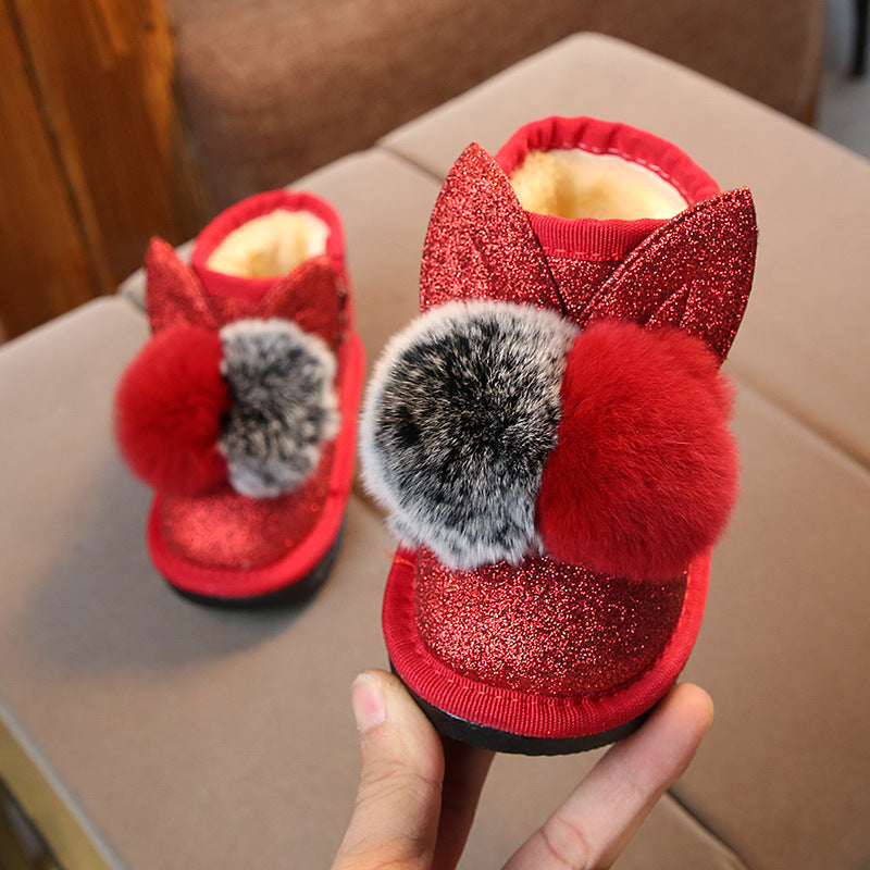 Semi-baby Non-slip Soft-soled Cotton Shoes Warm Winter Shoes