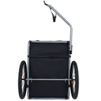 Large Folding Bike Trailer for Dogs – 66LB Capacity All-Terrain Pet Carrier, Durable Steel Frame for Cycling, Jogging, Camping & Outdoor Adventures, Black- Gray