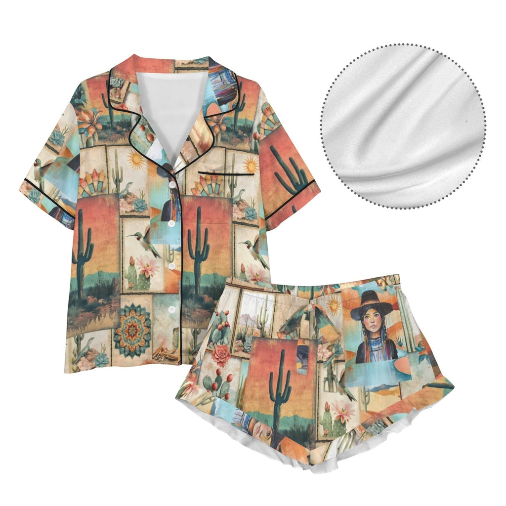 Baha Ranch Colores de Mexico Pictures of the Southwest Satin Pajamas Baha Ranch Western Wear