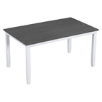 TOPMAX 6-Piece Wood Dining Table Set Kitchen Table Set with Upholstered Bench and 4 Dining Chairs, Farmhouse Style,Gray+White (old sku: SP000003AAK)