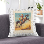 Baha Ranch Stamped Rodeo 2 Velvety Soft Pillow Case Made in America Baha Ranch Western Wear