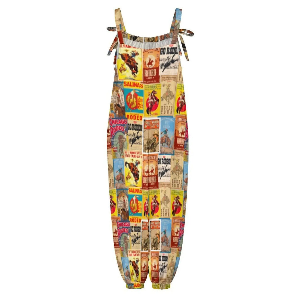 Baha Ranch Vintage Rodeo Poster Overalls Jumpsuit Baha Ranch Western Wear