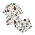 Baha Ranch Brands and Turquoise Western Satin Pajamas  Short Pajama Set Baha Ranch Western Wear