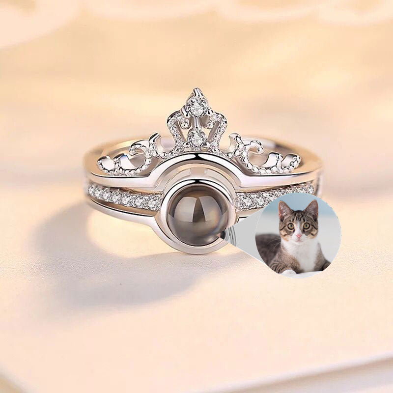 S925 Projection Personalized Photo Ring