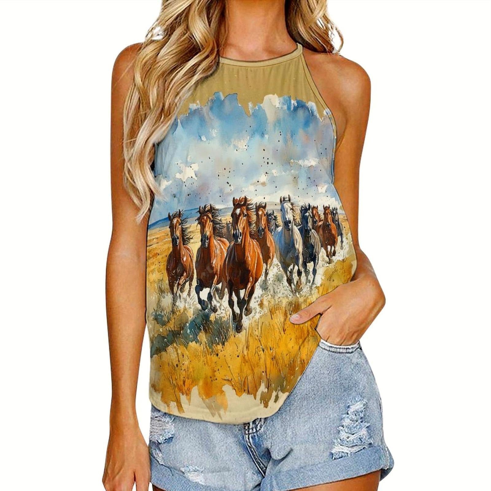 Baha Ranch Wild Horses Tank Top Baha Ranch Western Wear