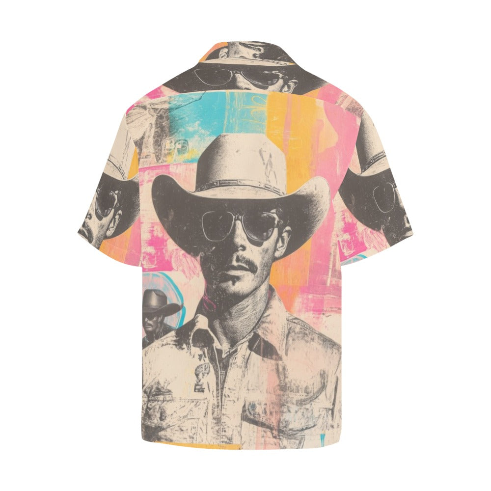 Baha Ranch Retro Pop Western Cool Cowboy Men's Camp Shirt Baha Ranch Western Wear