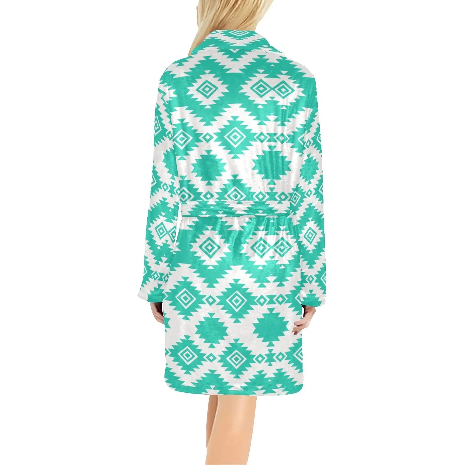 Turquoise Aztec Women's Western Bath Robe Baha Ranch Western Wear