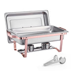 8 Qt 2 Pack Rectangle Chafing Dish Buffet Set Full Size Pan Stainless Steel