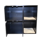 35.83' Cat Litter Box Enclosure Hidden Furniture (Scratch Pad Included), Modern Black Cat House with Corrugated Cardboard Scratching Pad - 35.83' x 20.47' x 17.05', 52 lbs