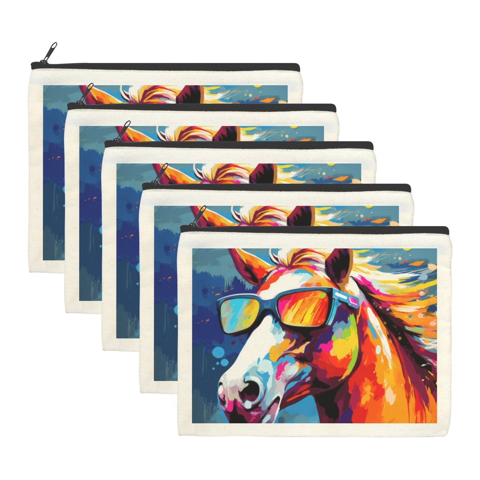 Baha Ranch Cool Horse Cosmetic Bag Pack of 5 Made in America Baha Ranch Western Wear