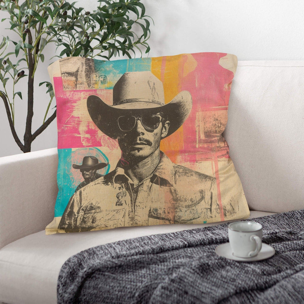 Baha Ranch Retro Pop Western Hey Cowboy Pillow Case Made in America Baha Ranch Western Wear