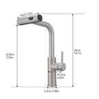 Kitchen Sink Faucet, Brushed Nickel Kitchen Faucets with Pull out Sprayer, Bar Faucet Single Hole Faucet