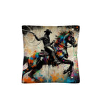Painted Cowboy Throw Pillo Case Made in America Baha Ranch Western Wear