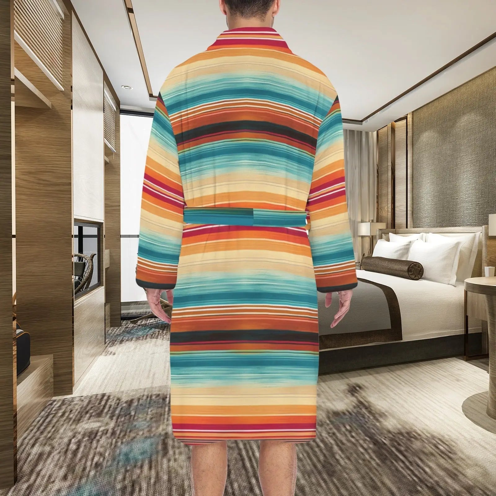 Baha Ranch Southwestern Serape Men's Bath Robe Baha Ranch Western Wear