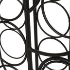 Modern Industrial Tabletop Wine Rack with Cactus Design in Black Metal for 13 Bottles