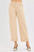 RISEN Tummy Control Mid Rise Ankle Barrel Relaxed Baggy