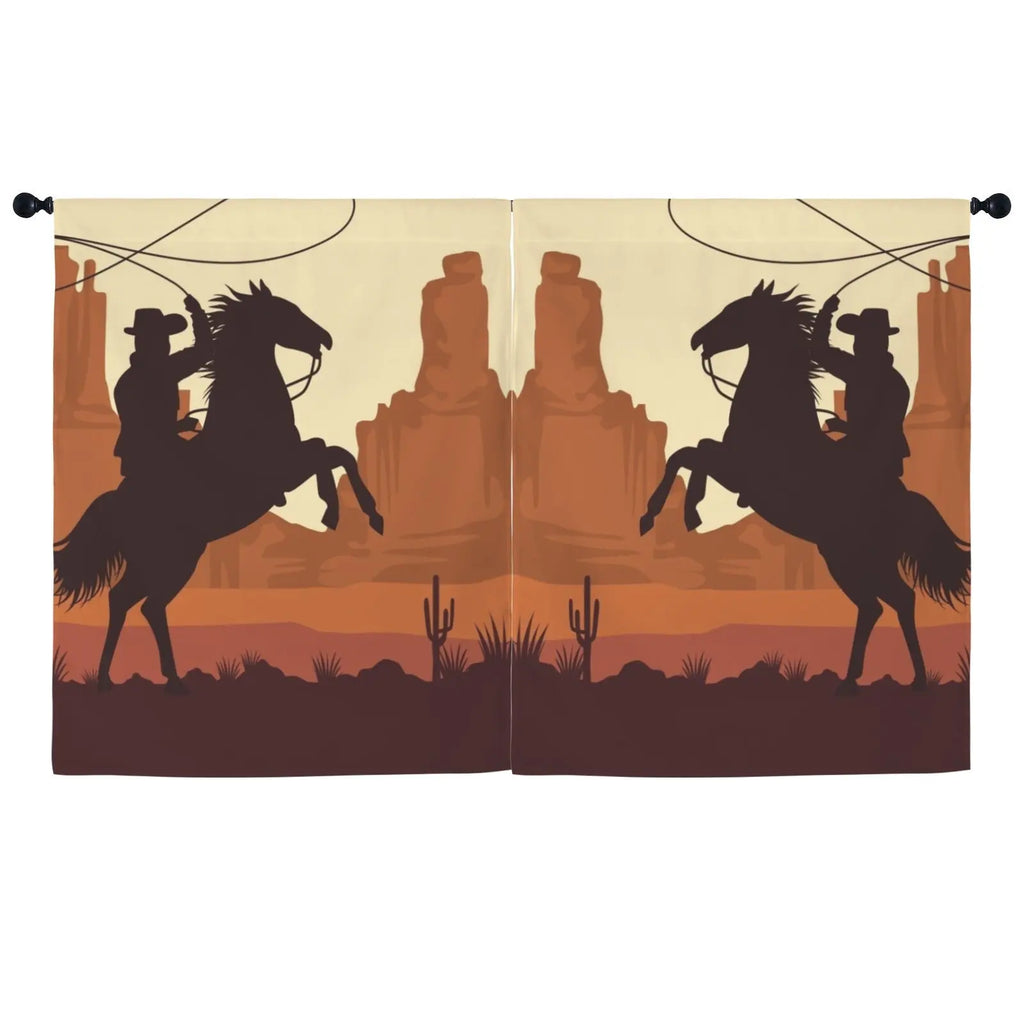 Desert Cowboy Curtains 52"x63" (2-Piece) Made in America Baha Ranch Western Wear