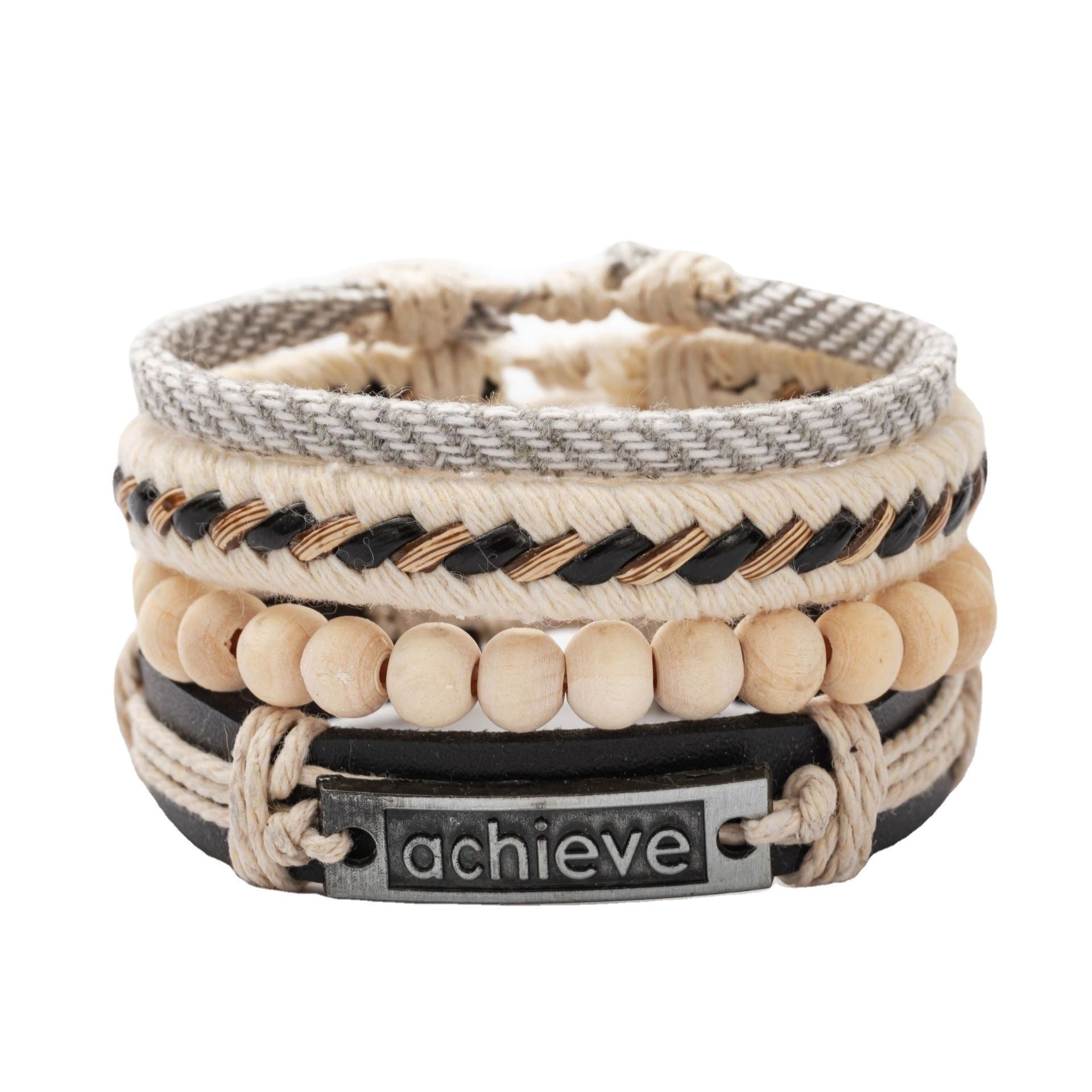 Men's And Women's Personalized Fashion Alphabet Four-piece Bracelet
