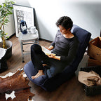 Single sofa reclining chair Japanese chair lazy sofa tatami balcony reclining chair leisure sofa adjustable chair,Navy