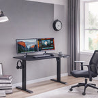 Electric Standing Desk, Adjustable Height Stand up Desk, 24x48 Inches Sit Stand Home Office Desk,Black Frame/Black Top