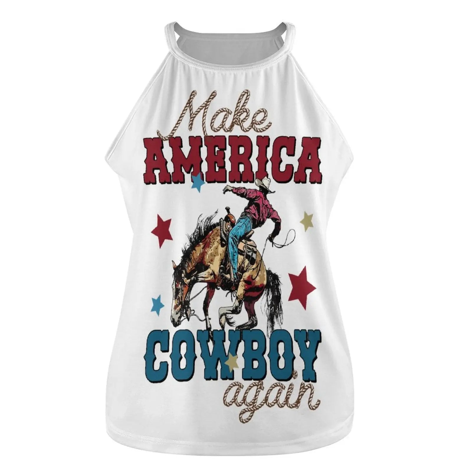 Make America Cowboy Again Rodeo Tank Baha Ranch Western Wear