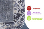 NAAR PAYAS Collection 5X7 Grey / Blue / Traditional Area Rug