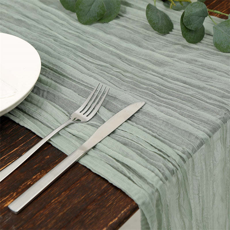 Balinese Crinkle Table Flag Boho Twist Tablecloth