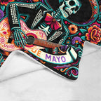 Cinco De Mayo Dia de los Muertes Throw Blanket Ultra-Soft Micro Fleece Blanket 60" x 80" Made in America Baha Ranch Western Wear