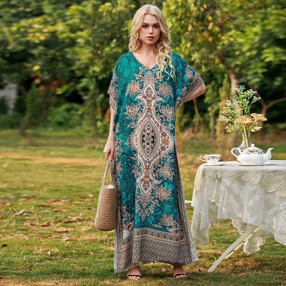 Women's Middle East Plus Size Loose Robe Seaside Resort Dress