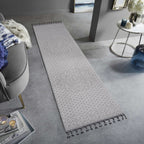 NAAR Guros Collection 2X8 White / Ivory / Medallion Indoor / Outdoor Runner Rug