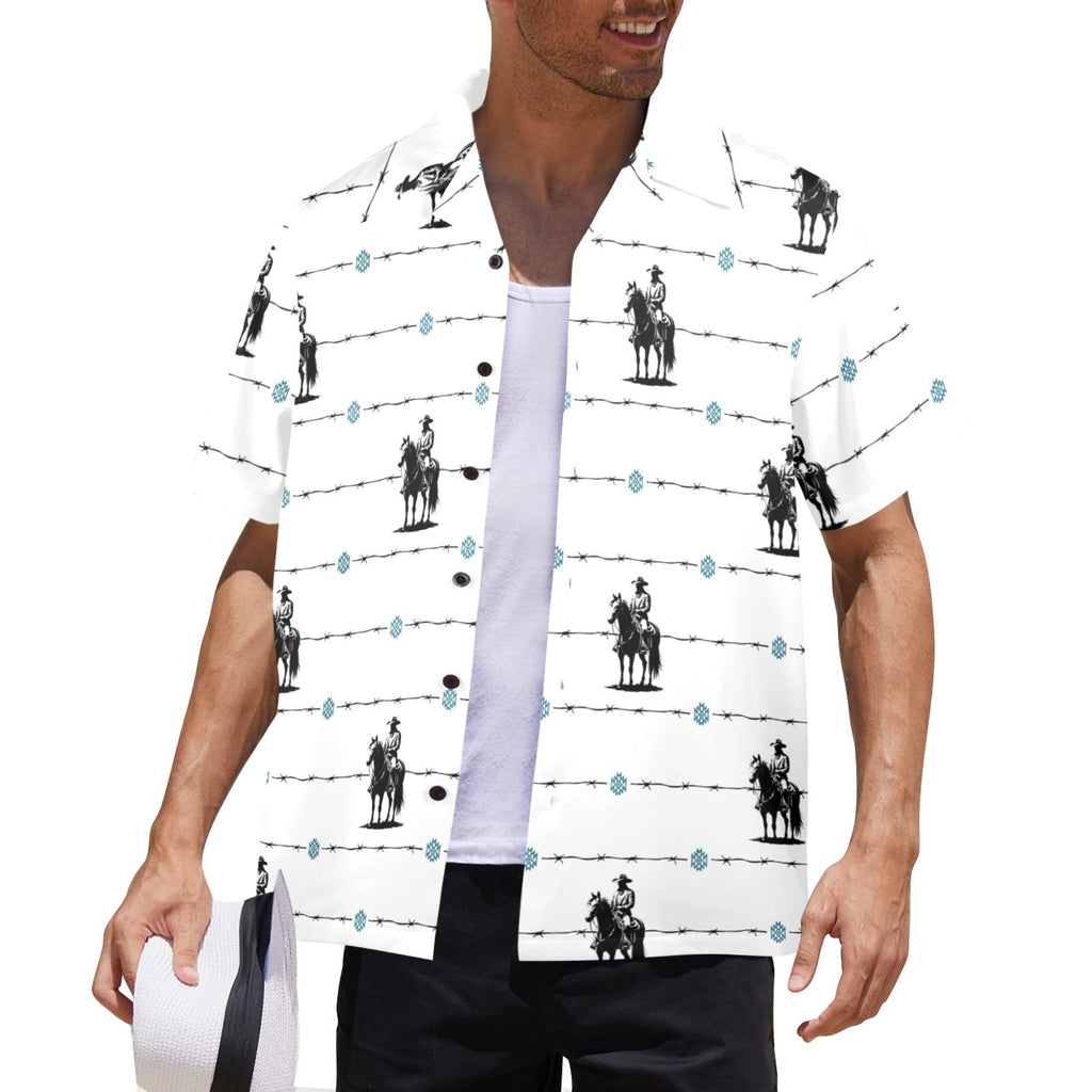 Baha Ranch Saddle Up Western Hawaiian Shirt Made in America Baha Ranch Western Wear
