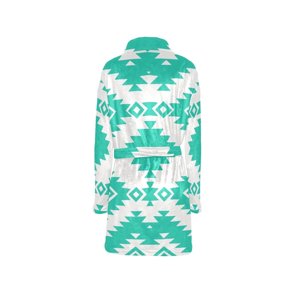 Turquoise Aztec Women's Western Bath Robe Baha Ranch Western Wear